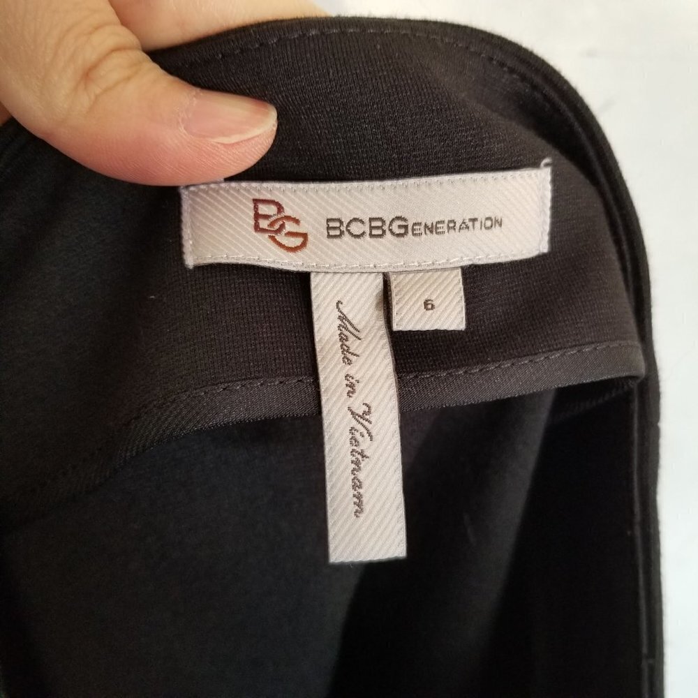 Bcbgeneration Double Zipper Black Mini Skirt Sz 6 - image 4